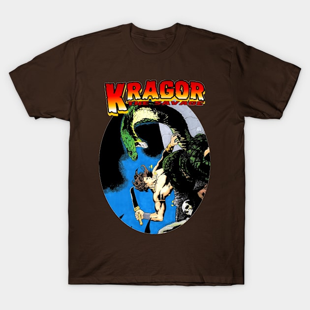 Kragor vs. The Serpent T-Shirt by Blue Moon Comics Group